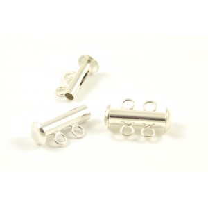 2 ROWS SLIDING SILVER PLATED CLASP 